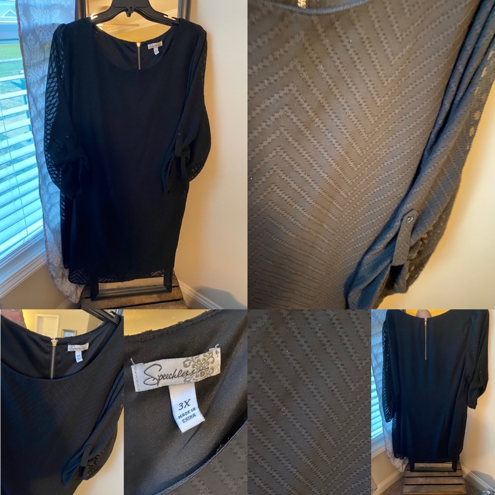 Plus Chevron Black Dress